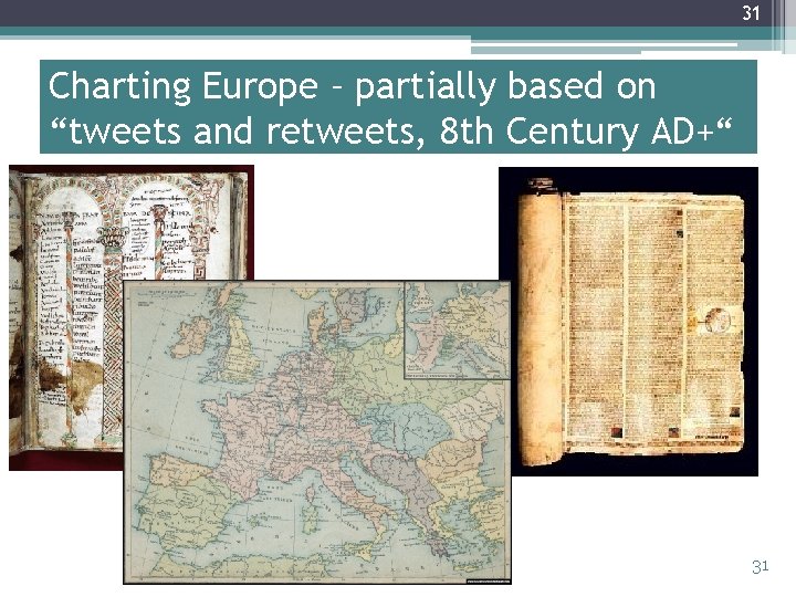 31 Charting Europe – partially based on “tweets and retweets, 8 th Century AD+“