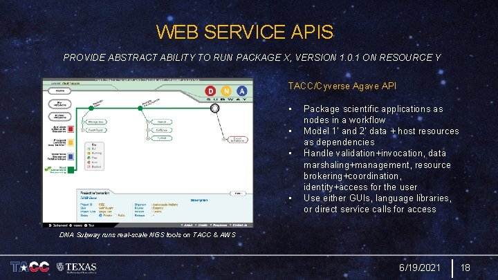 WEB SERVICE APIS PROVIDE ABSTRACT ABILITY TO RUN PACKAGE X, VERSION 1. 0. 1
