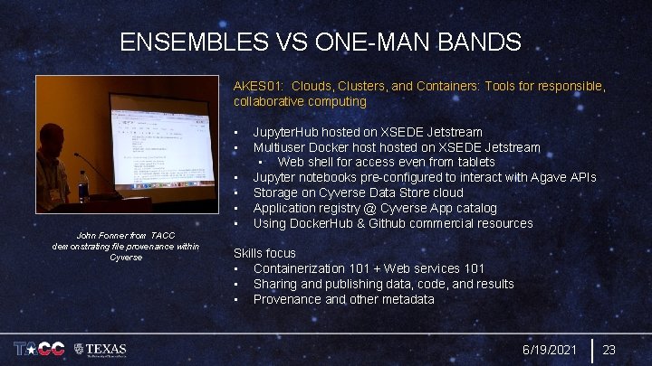 ENSEMBLES VS ONE-MAN BANDS AKES 01: Clouds, Clusters, and Containers: Tools for responsible, collaborative