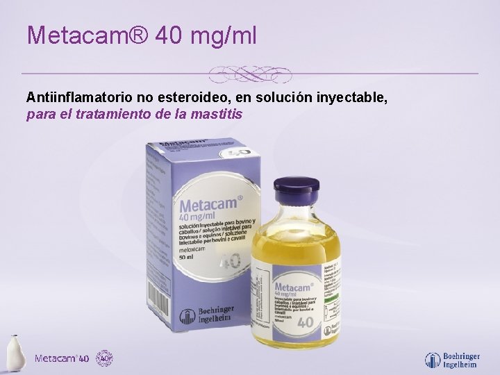 Metacam® 40 mg/ml Antiinflamatorio no esteroideo, en solución inyectable, para el tratamiento de la