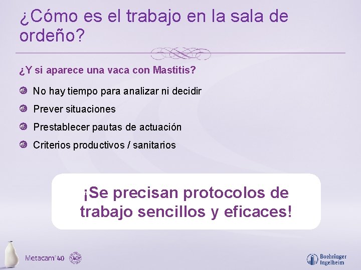 ¿Cómo es el trabajo en la sala de ordeño? ¿Y si aparece una vaca