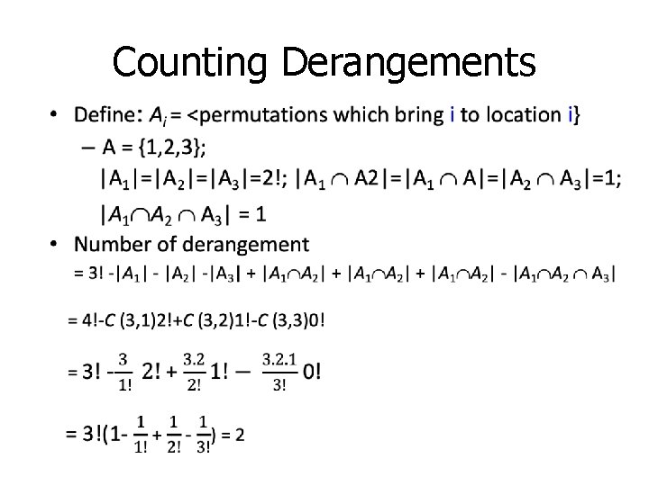 Counting Derangements • 