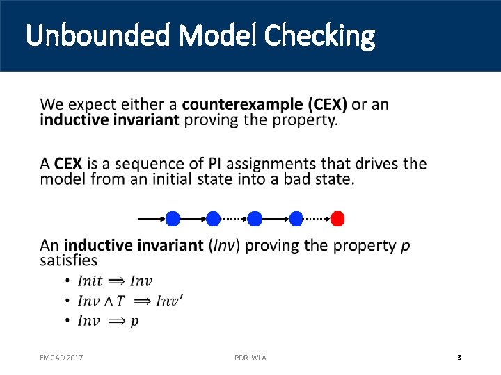 Unbounded Model Checking • FMCAD 2017 PDR-WLA 3 