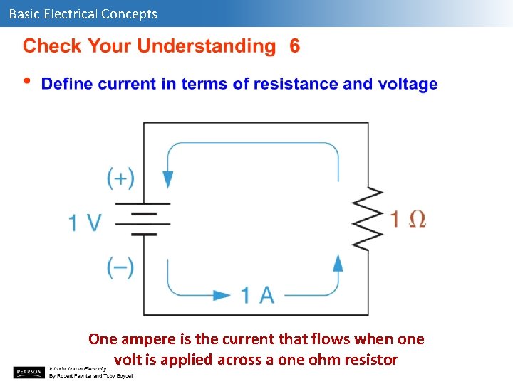 Basic Electrical Concepts One ampere is the current that flows when one volt is