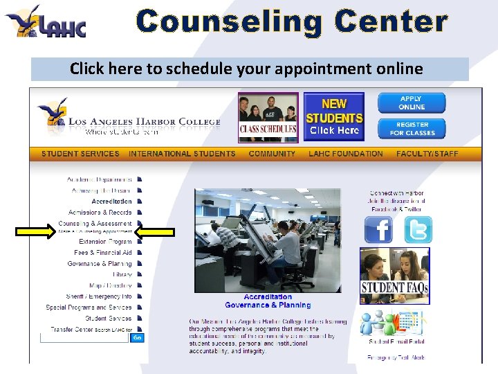 Counseling Center Click here to schedule your appointment online 