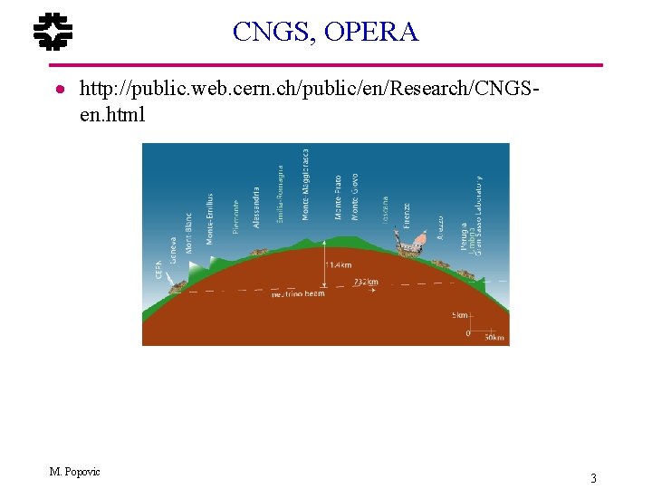 CNGS, OPERA · http: //public. web. cern. ch/public/en/Research/CNGSen. html M. Popovic 3 