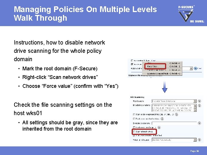 Managing Policies On Multiple Levels Walk Through Instructions, how to disable network drive scanning