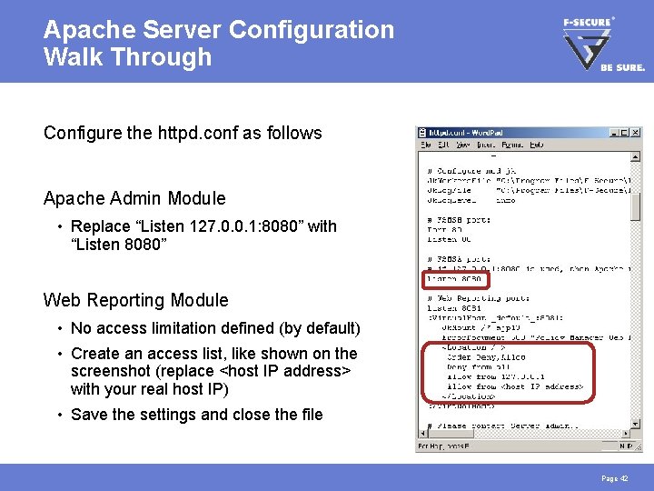 Apache Server Configuration Walk Through Configure the httpd. conf as follows Apache Admin Module