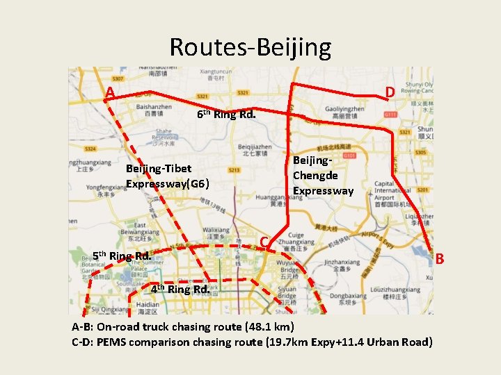 Routes-Beijing A D 6 th Ring Rd. Beijing. Chengde Expressway Beijing-Tibet Expressway(G 6) 5