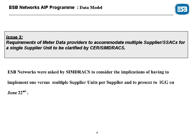 ESB Networks AIP Programme : Data Model Issue 3: Requirements of Meter Data providers