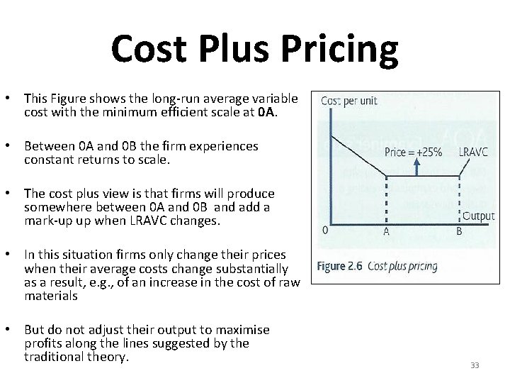 Cost Plus Pricing • This Figure shows the long-run average variable cost with the