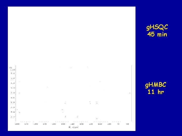 g. HSQC 45 min g. HMBC 11 hr 
