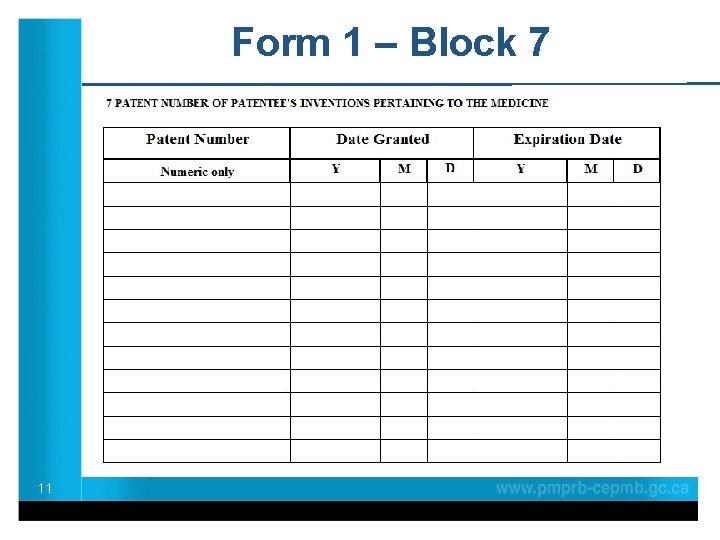 Form 1 – Block 7 11 