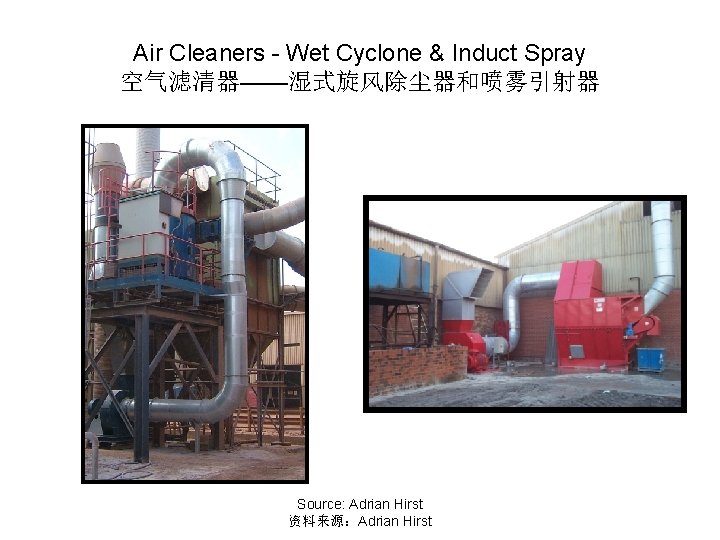 Air Cleaners - Wet Cyclone & Induct Spray 空气滤清器——湿式旋风除尘器和喷雾引射器 Source: Adrian Hirst 资料来源：Adrian Hirst