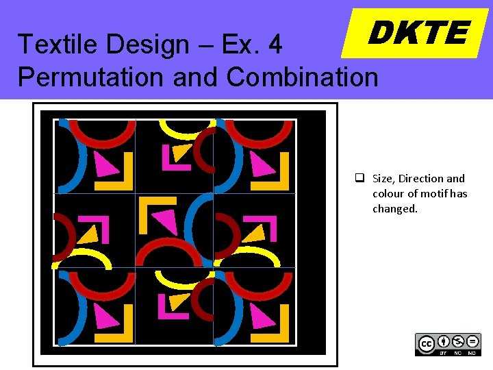 DKTE Textile Design -– Ex. 4 DKTE Repetition Permutation and Combination q Size, Direction