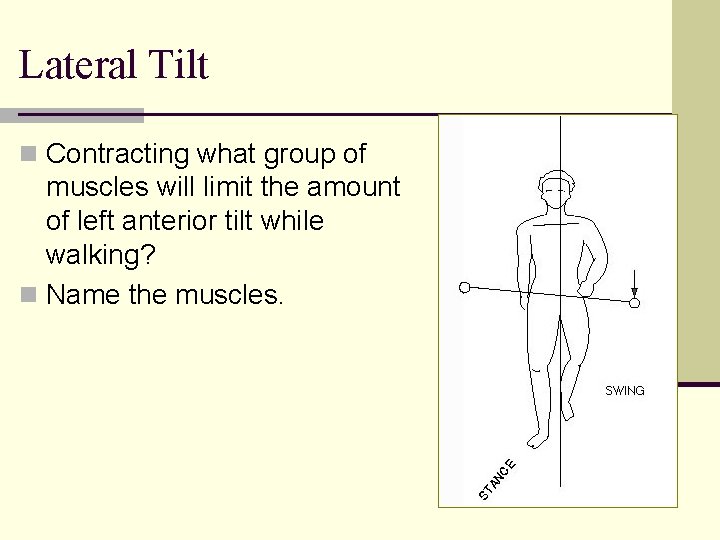 Lateral Tilt n Contracting what group of muscles will limit the amount of left