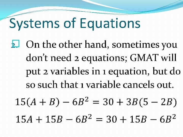 Systems of Equations � 
