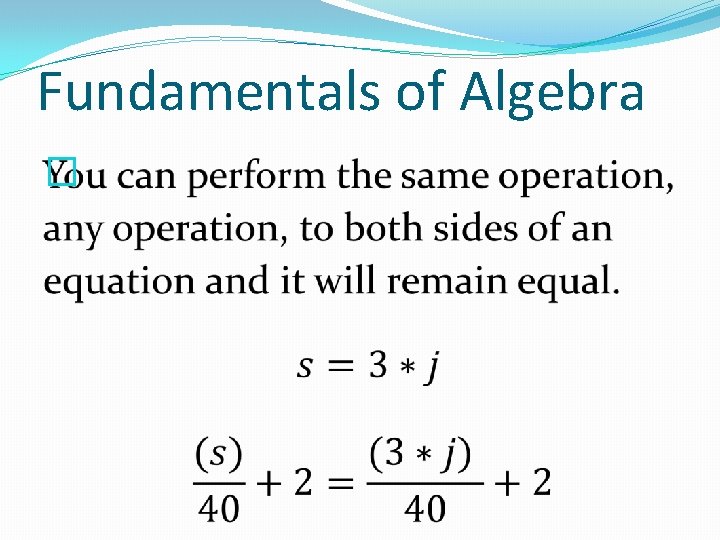 Fundamentals of Algebra � 