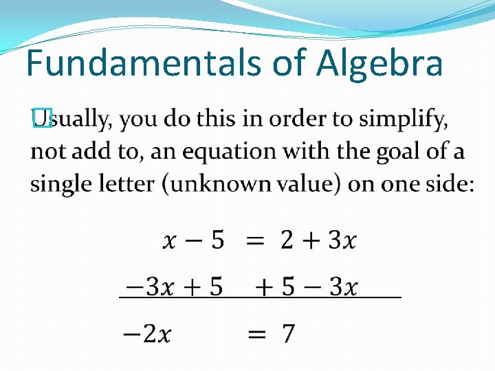 Fundamentals of Algebra � 