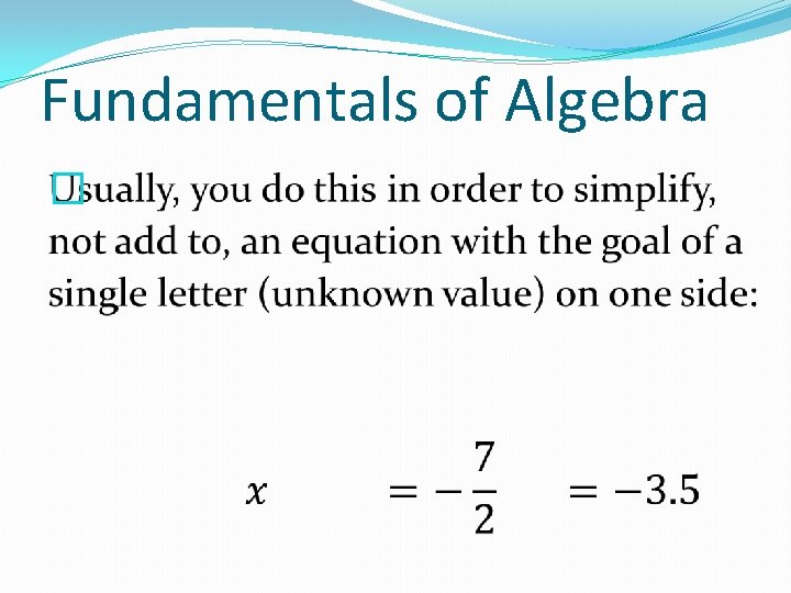 Fundamentals of Algebra � 