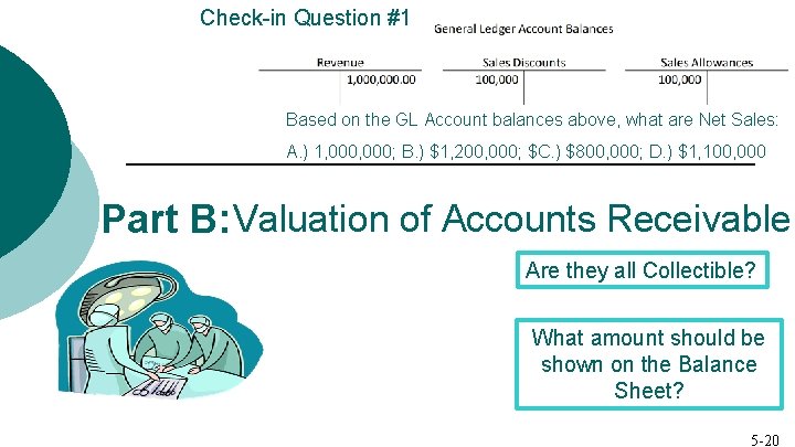 Check-in Question #1 Based on the GL Account balances above, what are Net Sales: