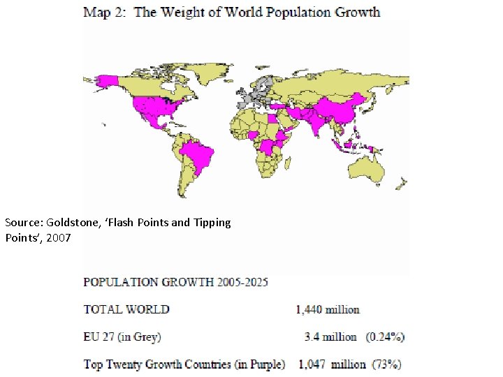Source: Goldstone, ‘Flash Points and Tipping Points’, 2007 