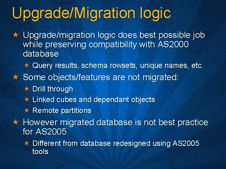 Upgrade/Migration logic « Upgrade/migration logic does best possible job while preserving compatibility with AS