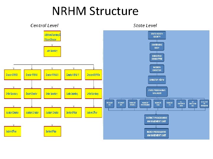 NRHM Structure Central Level State Level 