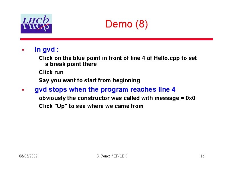 Demo (8) § In gvd : Click on the blue point in front of