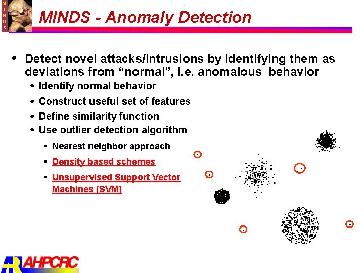 M I N D S MINDS - Anomaly Detection Detect novel attacks/intrusions by identifying