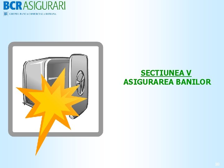 SECTIUNEA V ASIGURAREA BANILOR 18 