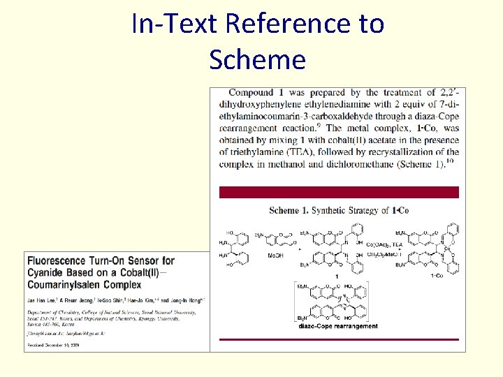 In-Text Reference to Scheme In-Text Reference to Scheme