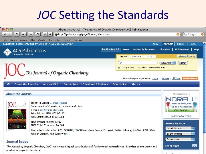 JOC Setting the Standards JOC Setting the Standards