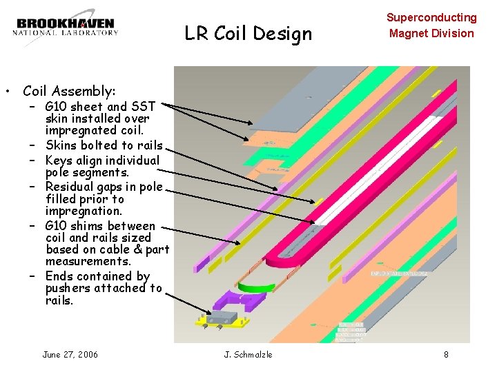 LR Coil Design Superconducting Magnet Division • Coil Assembly: – G 10 sheet and