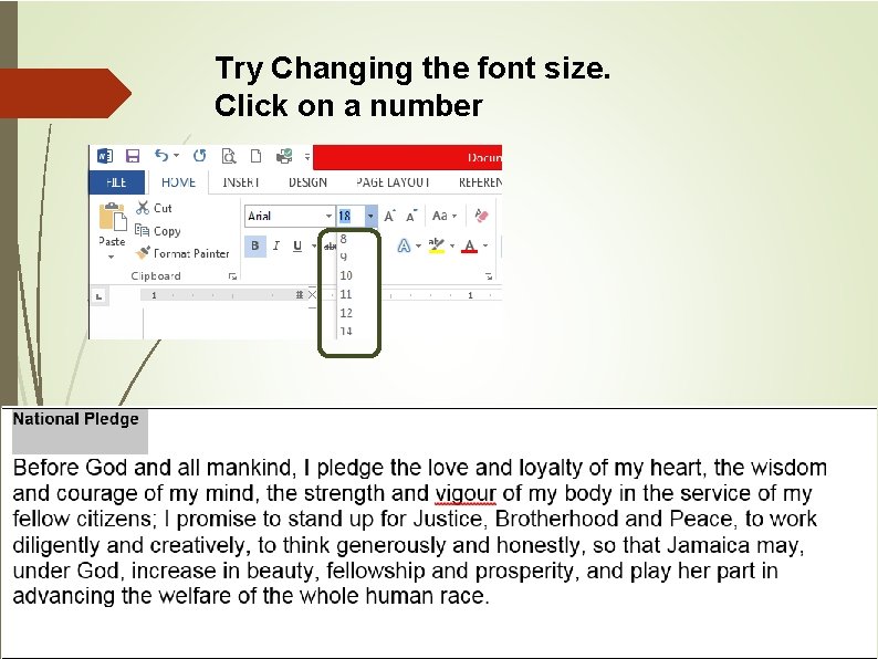 Try Changing the font size. Click on a number 