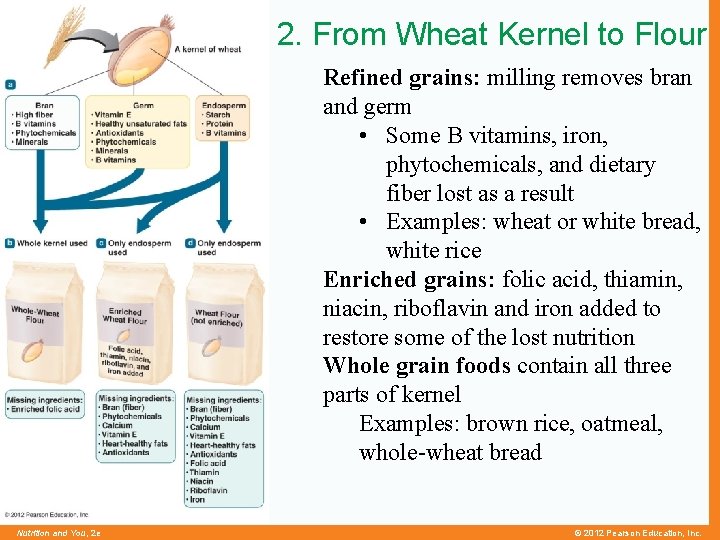 2. From Wheat Kernel to Flour Refined grains: milling removes bran and germ •