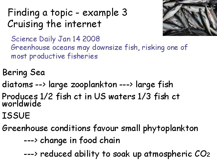 Finding a topic - example 3 Cruising the internet Science Daily Jan 14 2008