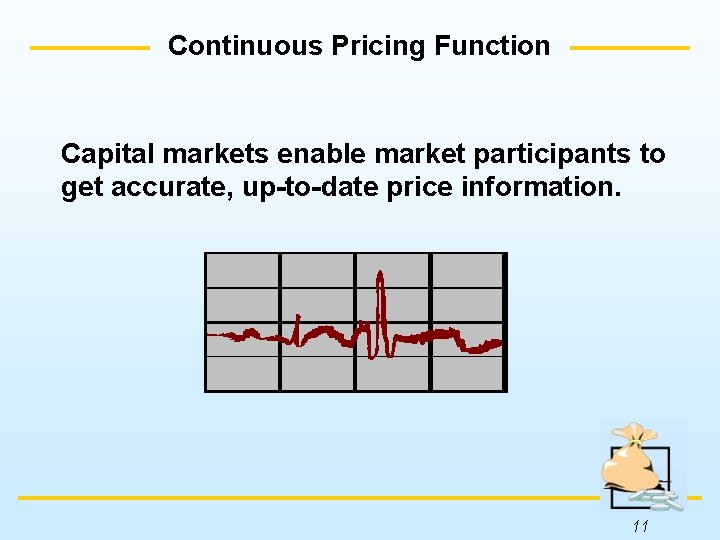 Continuous Pricing Function Capital markets enable market participants to get accurate, up-to-date price information.