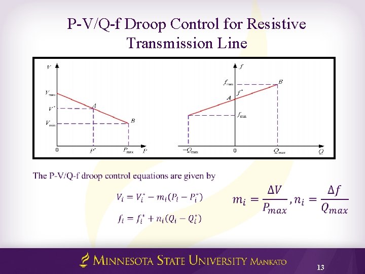 P-V/Q-f Droop Control for Resistive Transmission Line 13 