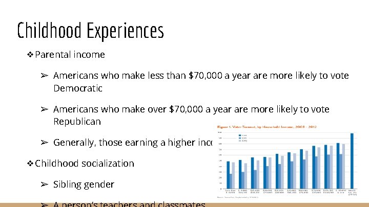 Childhood Experiences ❖Parental income ➢ Americans who make less than $70, 000 a year