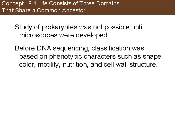 Concept 19. 1 Life Consists of Three Domains That Share a Common Ancestor Study