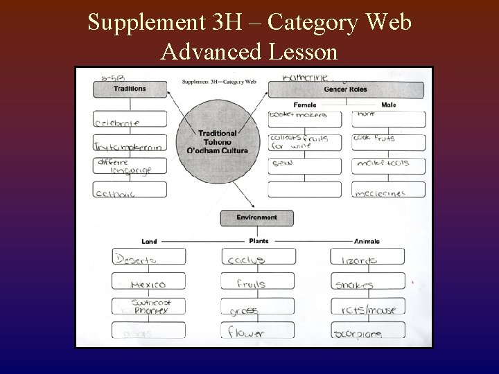 Supplement 3 H – Category Web Advanced Lesson 