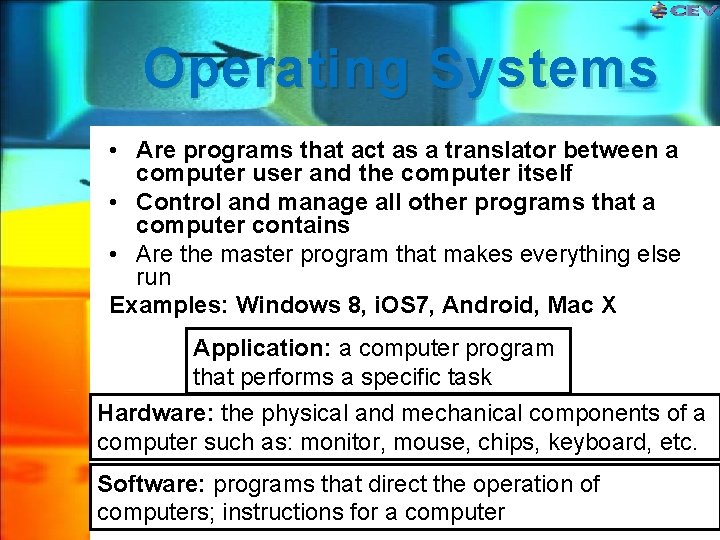 Operating Systems • Are programs that act as a translator between a computer user Operating Systems • Are programs that act as a translator between a computer user