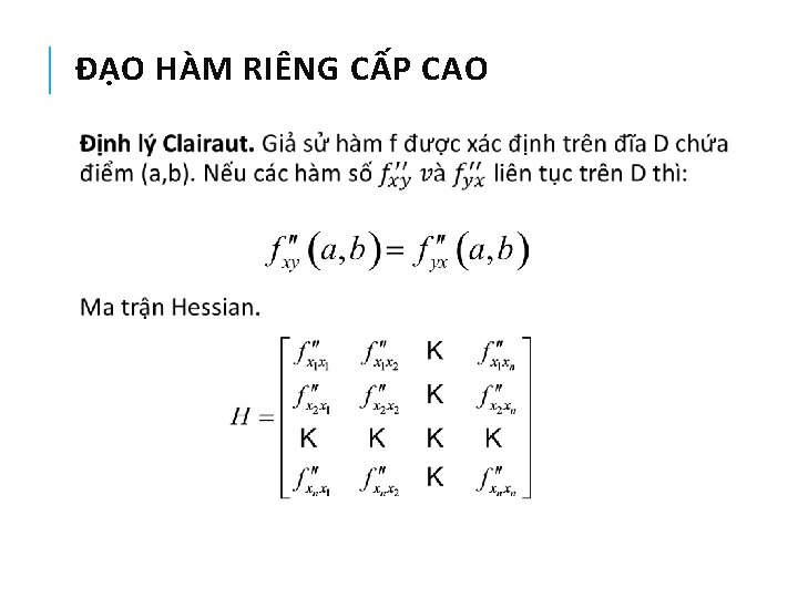 ĐẠO HÀM RIÊNG CẤP CAO 