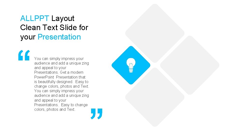 ALLPPT Layout Clean Text Slide for your Presentation You can simply impress your audience