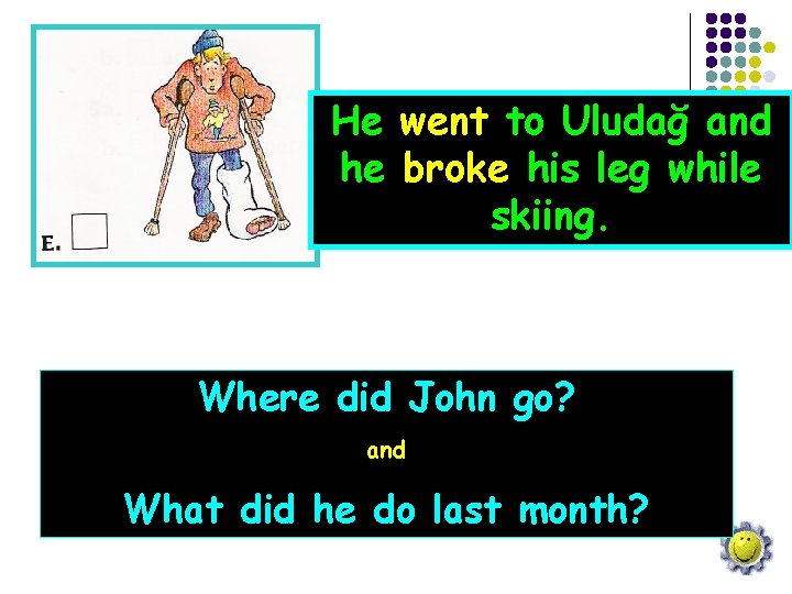 He went to Uludağ and he broke his leg while skiing. Where did John