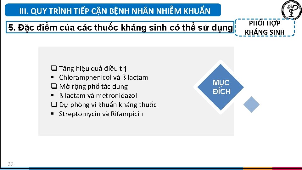 III. QUY TRÌNH TIẾP CẬN BỆNH NH N NHIỄM KHUẨN 5. Đặc điểm của