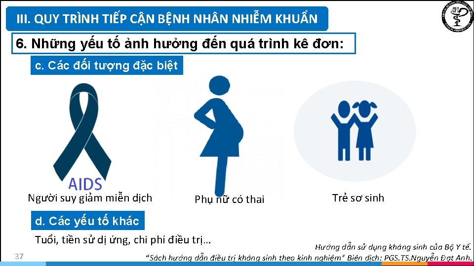 III. QUY TRÌNH TIẾP CẬN BỆNH NH N NHIỄM KHUẨN 6. Những yếu tố