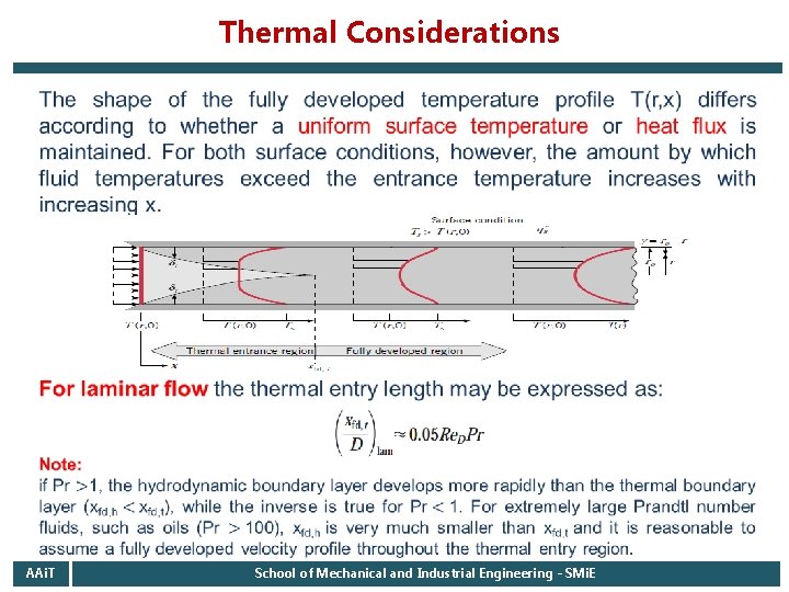 Thermal Considerations AAi. T School of Mechanical and Industrial Engineering - SMi. E 