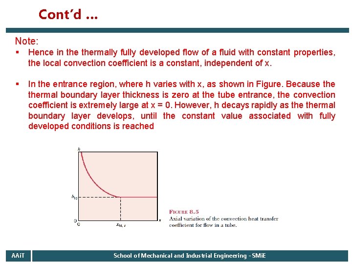 Cont’d … Note: § Hence in thermally fully developed flow of a fluid with